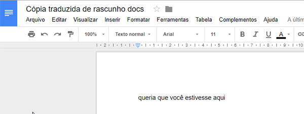 Google Docs - tradução