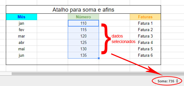 Planilhas Google - Soma