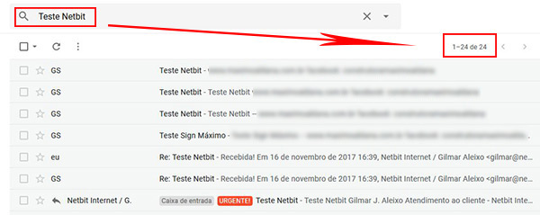 GMail busca de mensagens