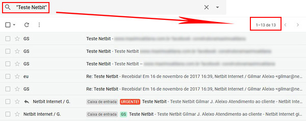 GMail busca de mensagens
