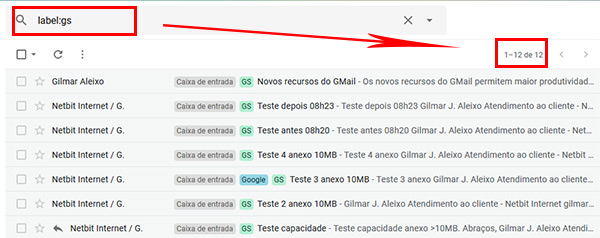 GMail busca de mensagens