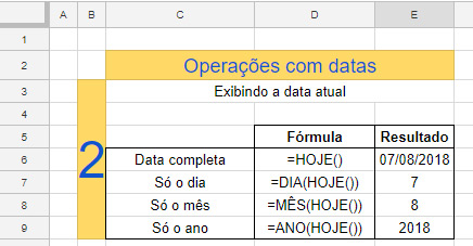Datas em planilhas do Google