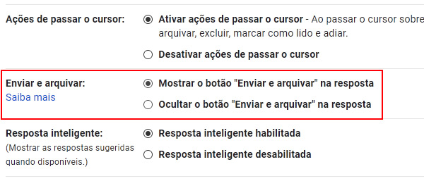 Enviar e arquivar no GMail