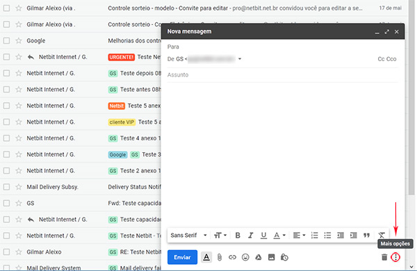 GMail nova mensagem