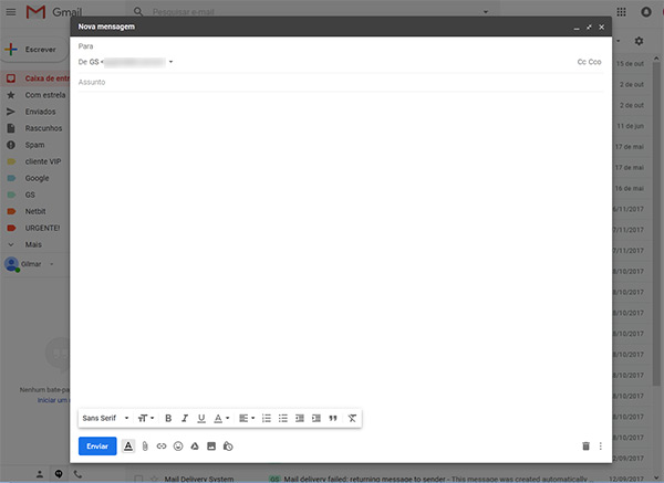 GMail nova mensagem