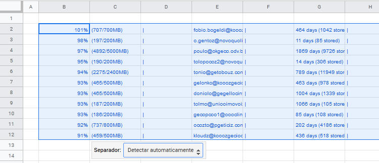 Tratamento de dados com as planilhas do Google