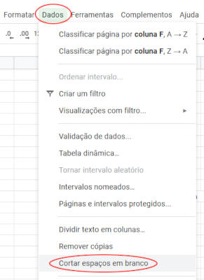 Remover espaços em branco