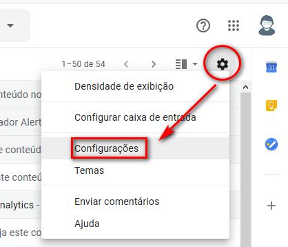 Configurações do GMail