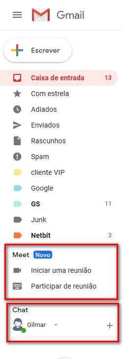 Acesso ao Meet no GMail