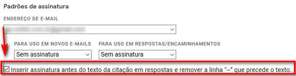 Inserindo assinatura em respostas