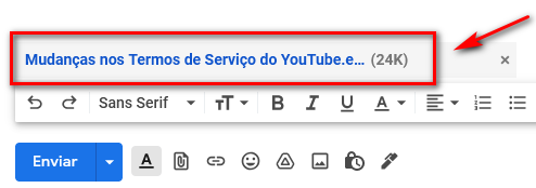 GMail - como o anexo aparece